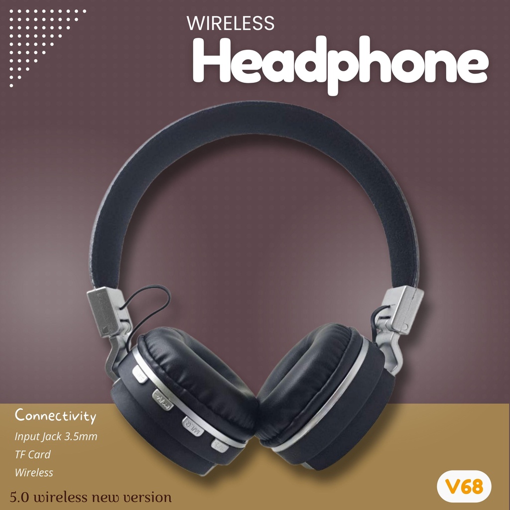 JBL V68 Wireless Headphone Stereo V68 Hi-Res Hanfsfree Bluetooth Headphone Bluetooth Stereo FOLDING