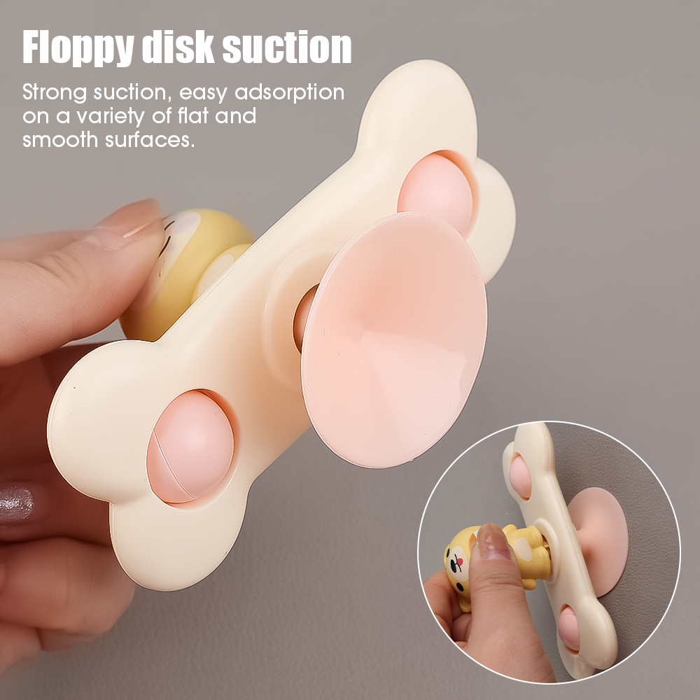 1pcs Mainan Edukasi Belajar Baby Spinner Toy Mainan Mandi Bayi Baby Flying Saucer Sucker Swing Fun Toy Toddler Dog Frog Bear Toys