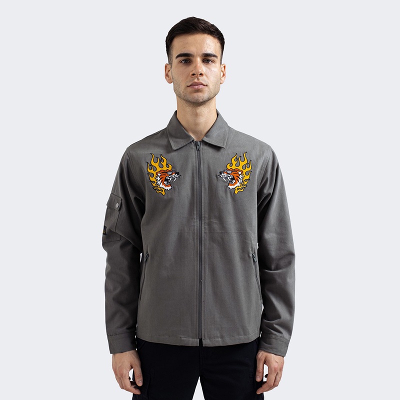 FMC Speed Supply Original Jaket Zipper 100% Cotton Katun Calamity Jacket Pria Hijau 011122