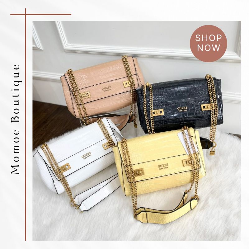 Tas Wanita Import GB824 Guess Croco Chain Shoulder Bag