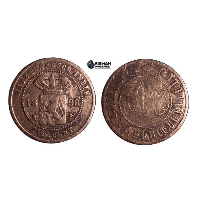 KOIN UANG KUNO  2 1/2 CENT 1898