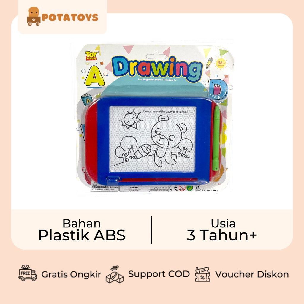 [ Potatoys ] Mainan Papan Tulis Magnetic / Mainan Papan Tulis Anak Bisa Dihapus / Magnetic Drawing Board