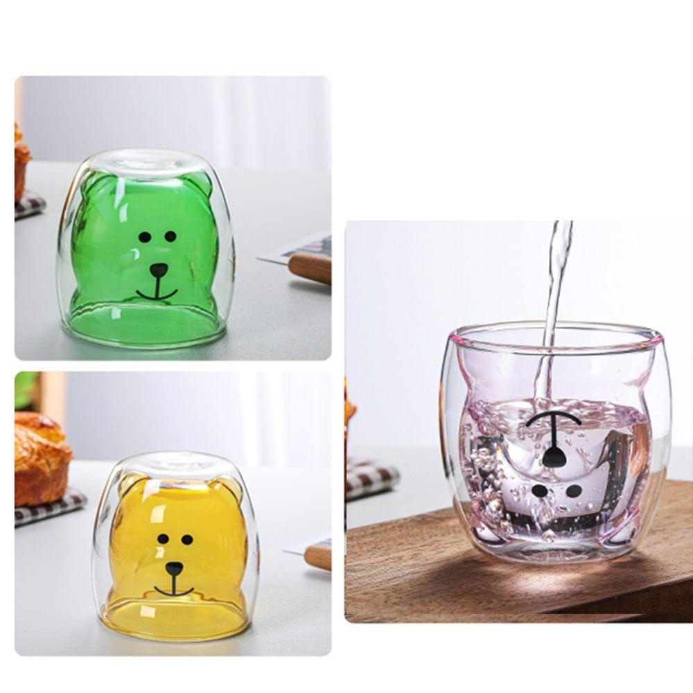 TOP Cartoon Double Glass 250ML Gelas Minum Jus Susu