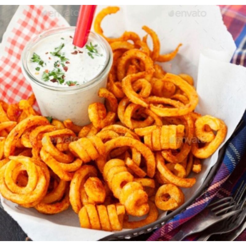 

Frozen Food Curly Fries 1 Kg/Frozen McBalls Curly Fries/Curly Fries/Bento Curly Fries/Dimsum Curly Fries