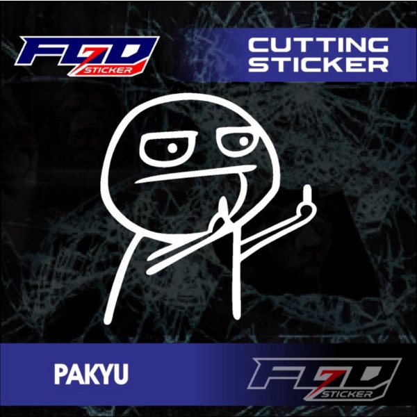 Promo Cutting Stiker PAKYU emoticon variasi Sticker motor mobil timbul Keren - Putih 6 Berkualitas