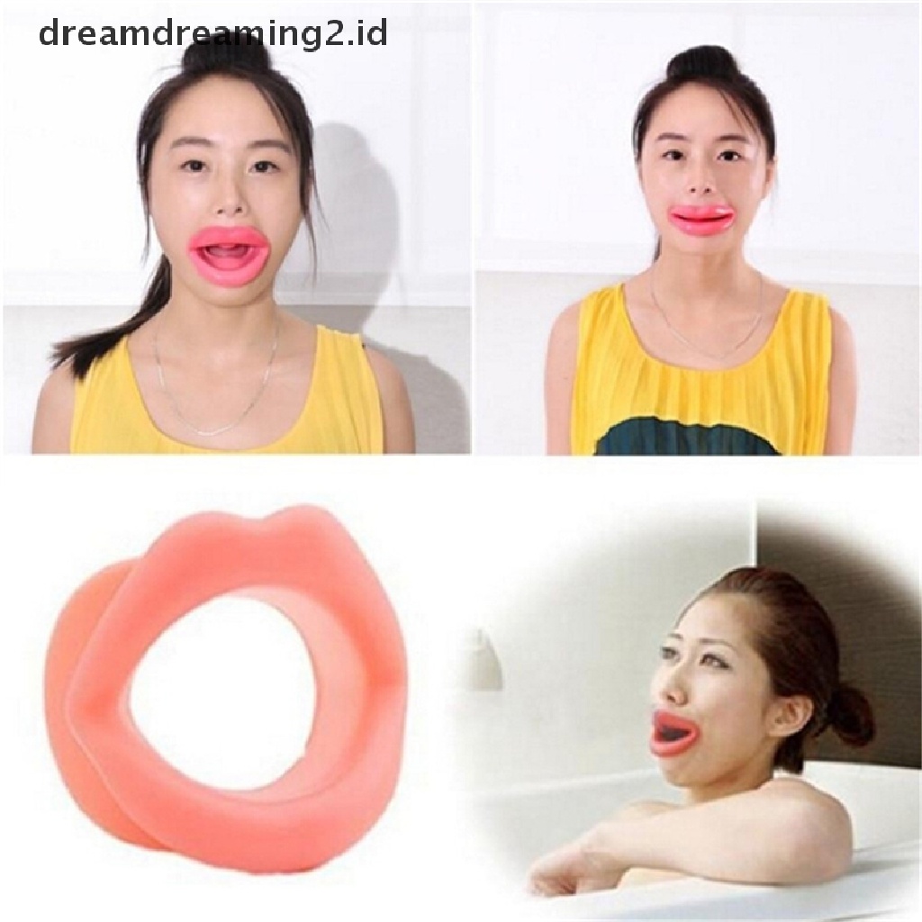 (dream) Silikon Anti Kusut Anti-Aging Wajah Lebih Ramping Latihan Otot Lip Trainer Gym.