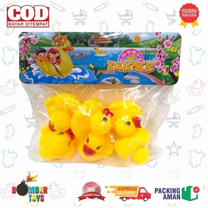 MAINAN ANAK MANDI BEBEK KARET BAYI DUCK SMALL 6 PCS KECIL BUNYI NYIT