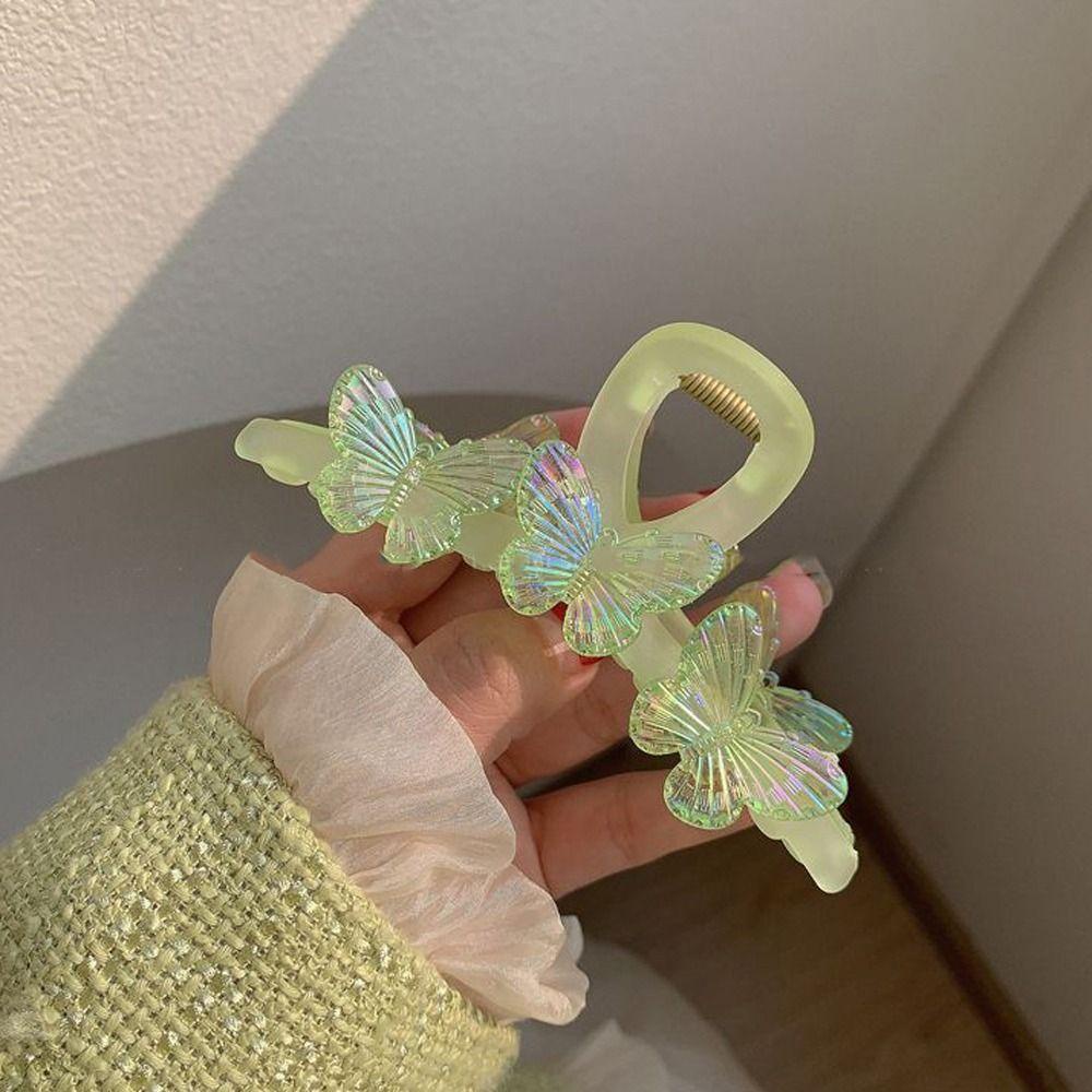 Agustina Kupu-Kupu Rambut Cakar Elegan Baru Heardress Fashion Hiasan Kepala Ins Hiu Klip Hewan Untuk Perempuan Besar Hair Claw Hijau Wanita Akrilik Hairgrips