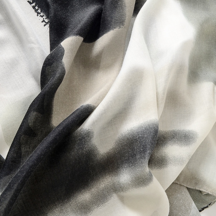 ITSFRIDAY NORA Scarf - Premium Pashmina Shawl Selendang Syal Pashmina Hijab Import Motif Sembur Green Grey Tassel