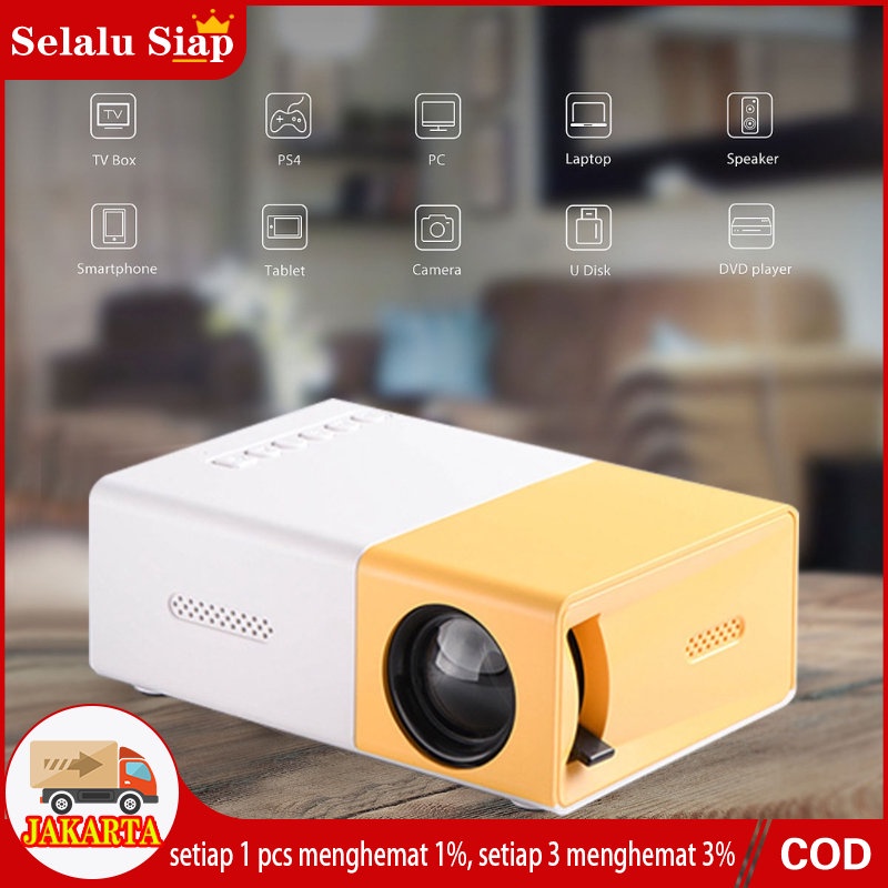 Mini Proyektor LED YG300 memberikan garis HDMI、Holder HD LED Projector Mini Proyektor