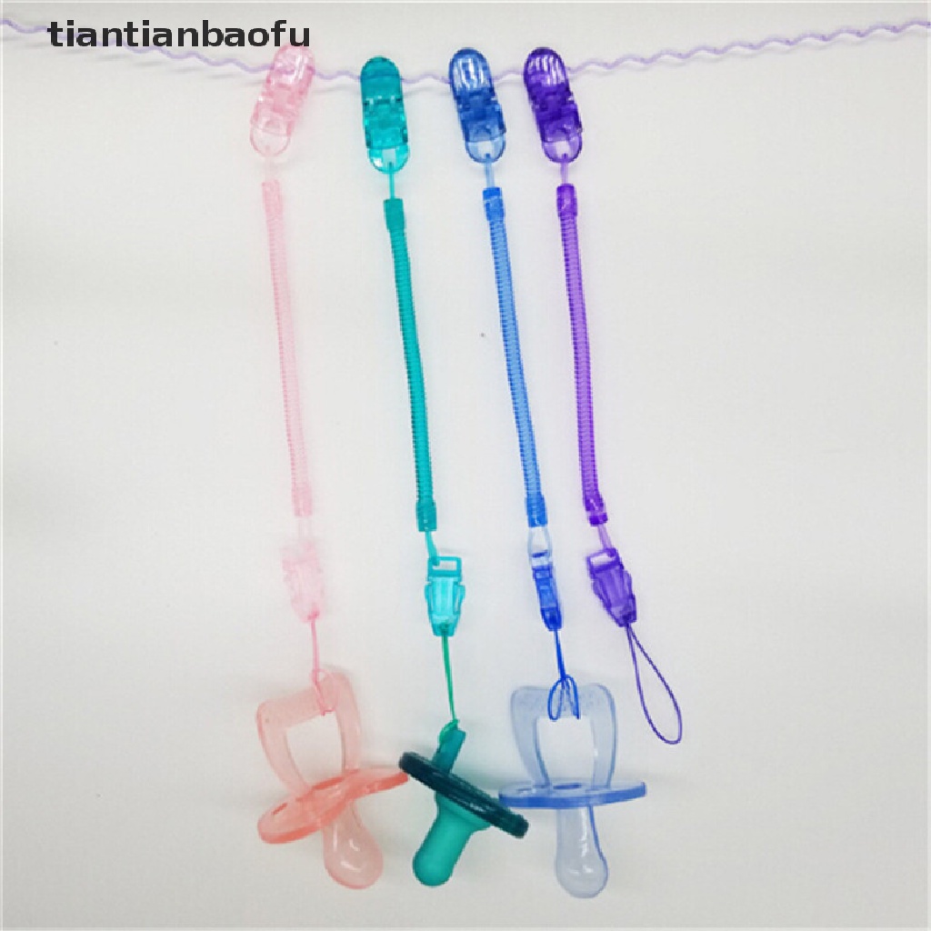 [tiantianbaofu] Baby Bayi Balita Spring Dummy Dot Penenang Nipple Clip Rantai Holder Strap Butik