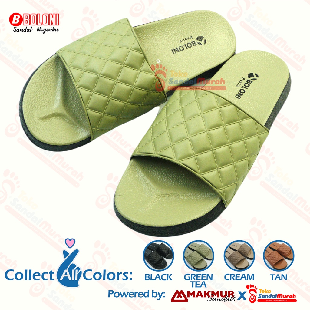 Toko Sendal Murah - Sandal Wanita Slop Ketupat Uk 37 - 40 / Sandal Wanita Keren / Sandal Wanita Nyaman Kekinian / Sandal Rumahan [Toko Sendal Murah Boloni Bestie]