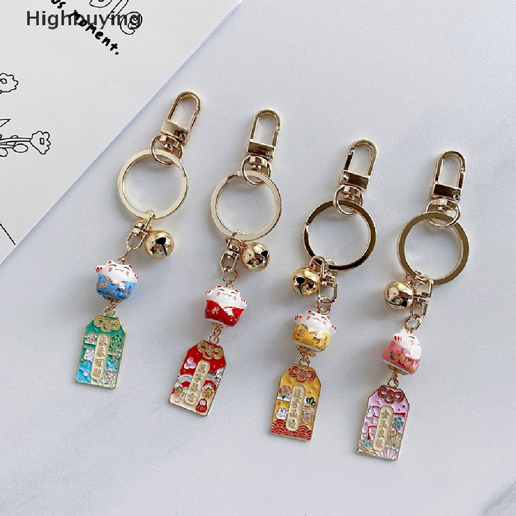 Hbid Lucu Jimat Rejeki Lucky Cat Gantungan Kunci Dengan Bell Keramik Key Chain Tas Mobil Tergantung Aksesoris Handphone Pasangan Hadiah Glory