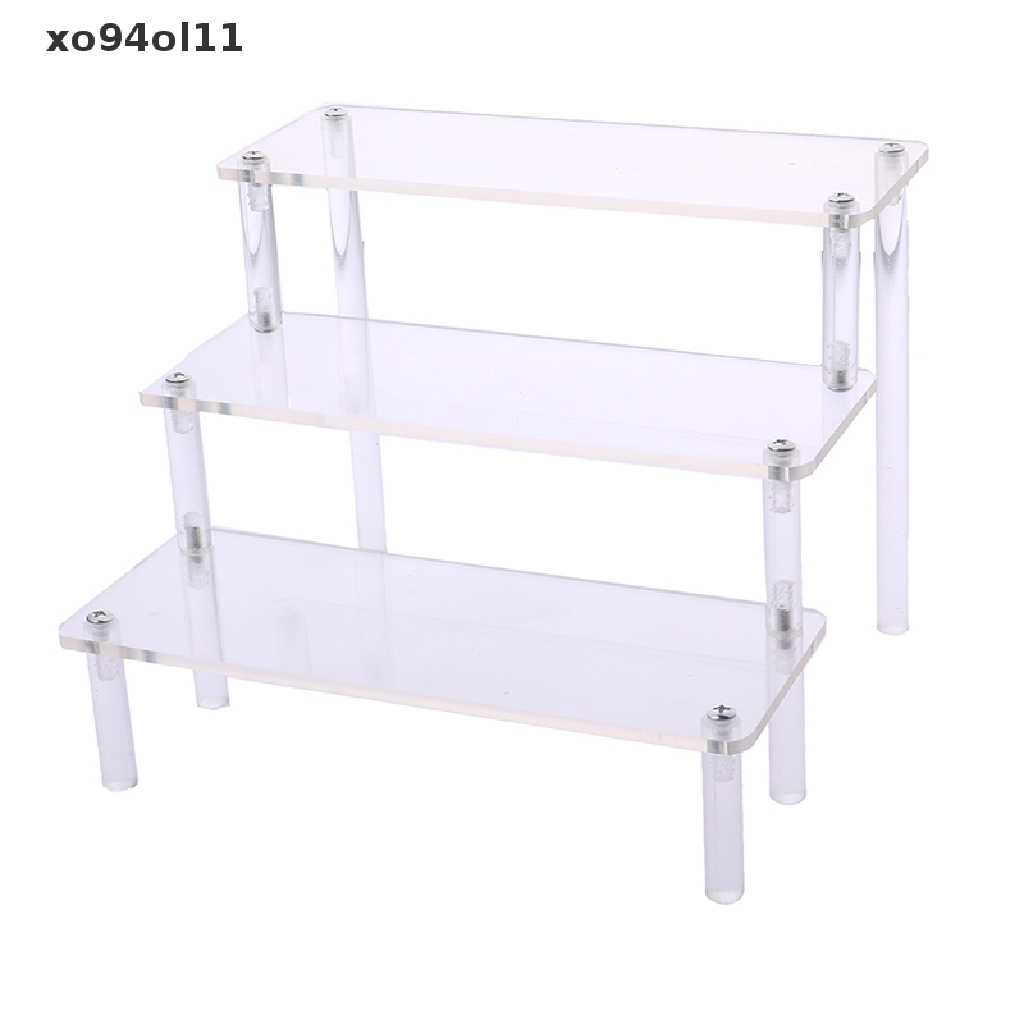 Xo Trapesium Display Stand Boneka Acrylic Display Kosmetik Rak Penyimpanan Perhiasan OL