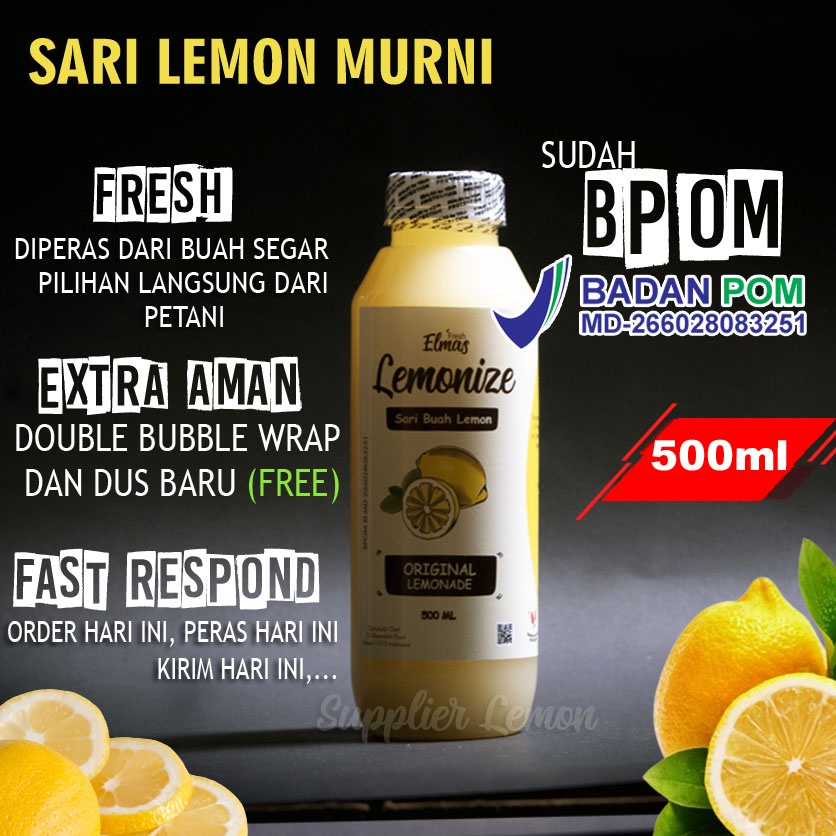 Sari Lemon / Air Lemon Murni / Pure lemon Juice LEMONIZE 100% Asli