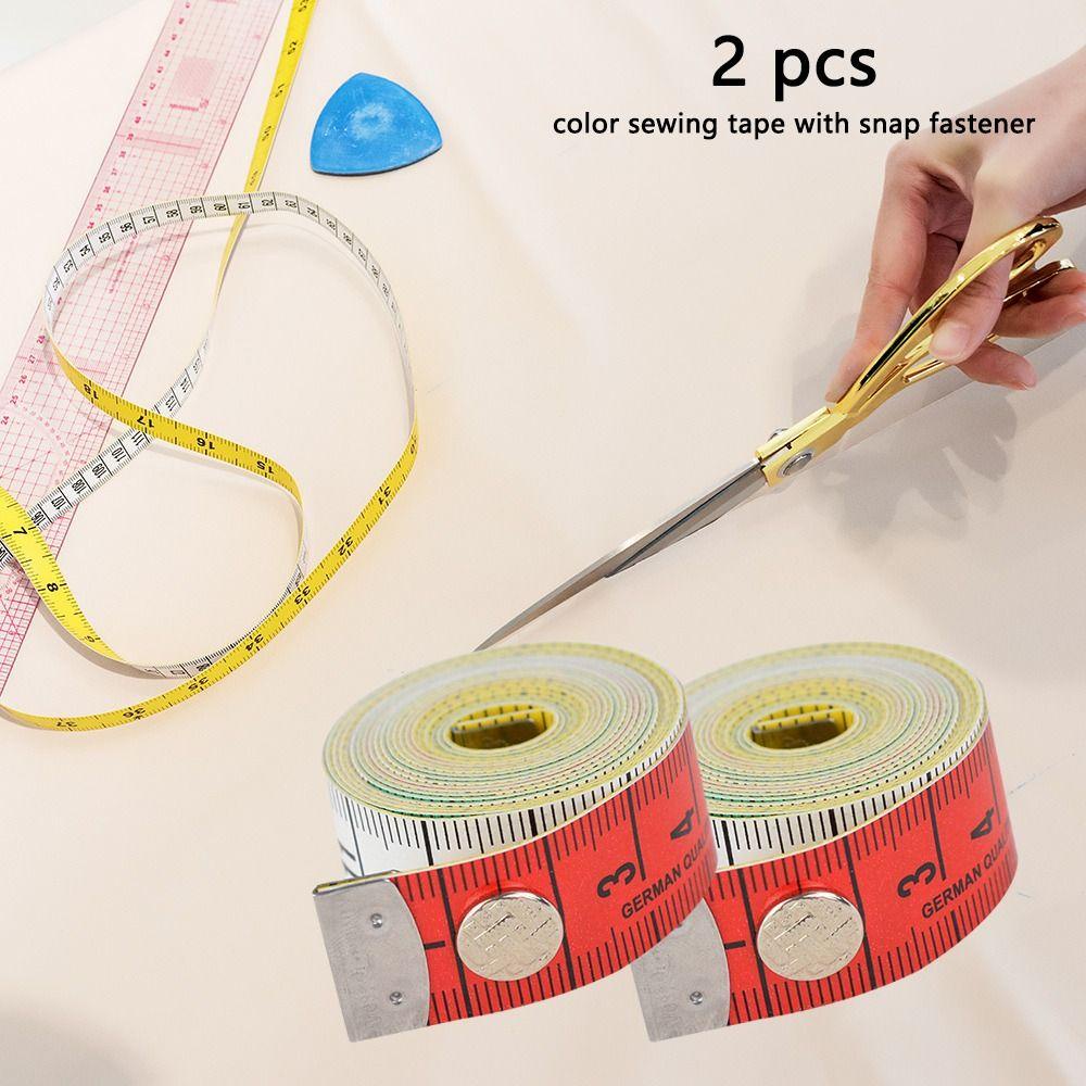 POPULAR Populer 2pcs Soft Tape Measure Tape Tailor Warna Dua Sisi Portabel Baru Dengan Snap