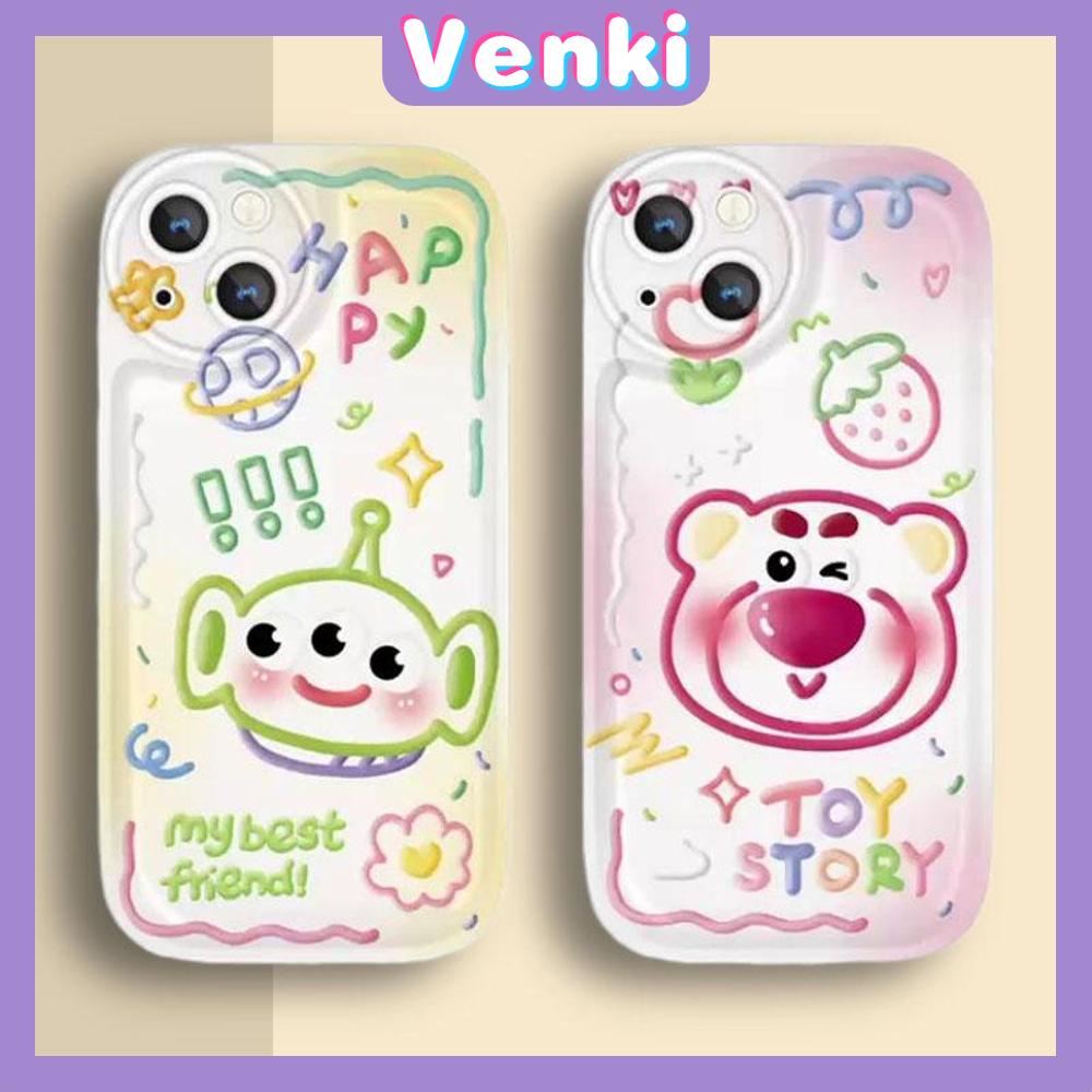 Case For iPhone 11 Soft TPU Air Cushion Case Glossy Cute Cartoon Monster and Bear Airbag Shockproof Camera Protection Compatible for iPhone 14 13 12 11 Pro Max 7 8 Plus