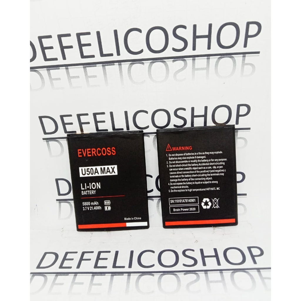 Baterai HP Evercoss U50 Max Evercross U50A Max Batre Cross Original Ori Double Power Batrai Batre HP