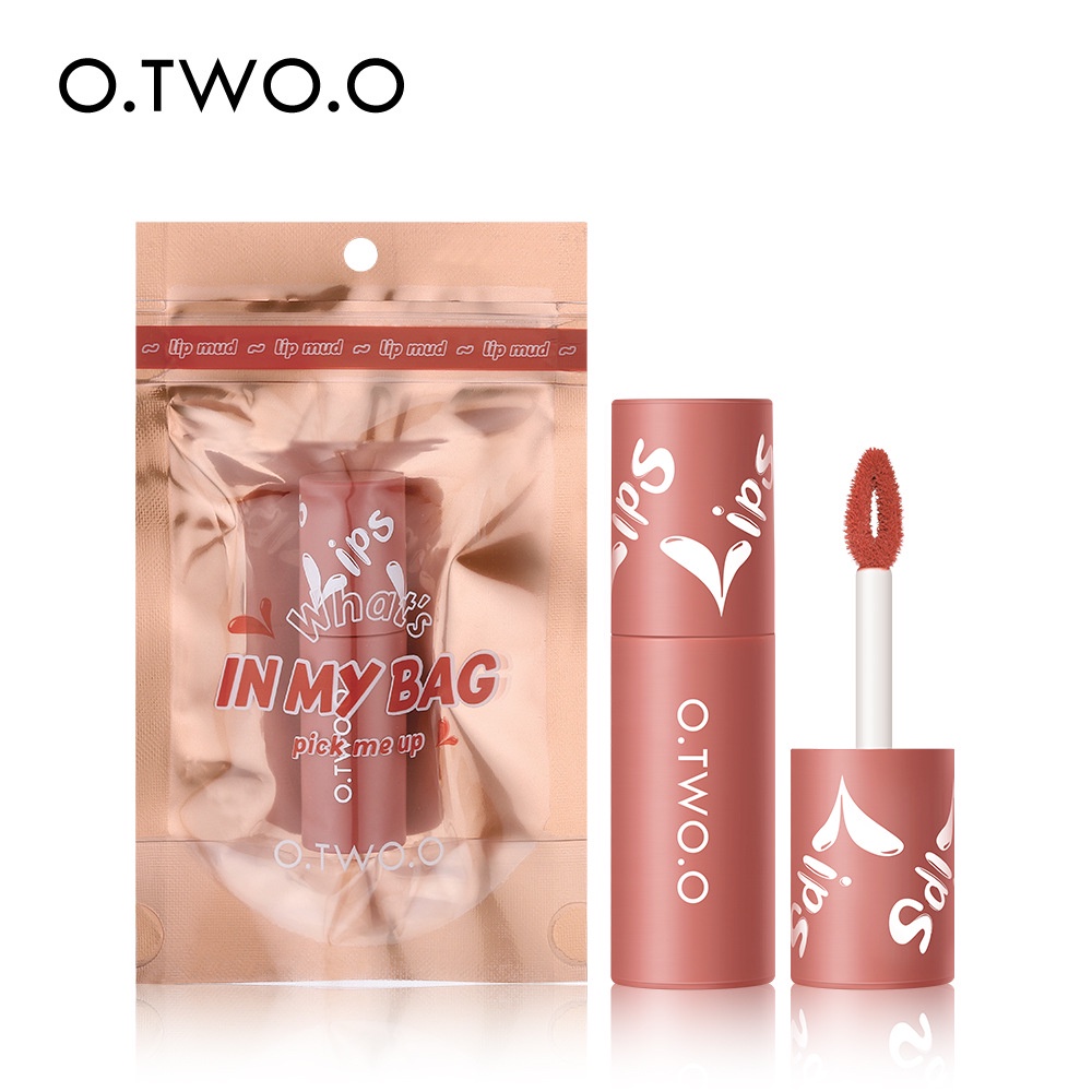 O.TWO.O LIP CREAM MATTE LIPSTICK WATERPROOF LIP TINT LONG LASTING LIP &amp; CHEEK MUD KEMASAN MAROON KODE 9144