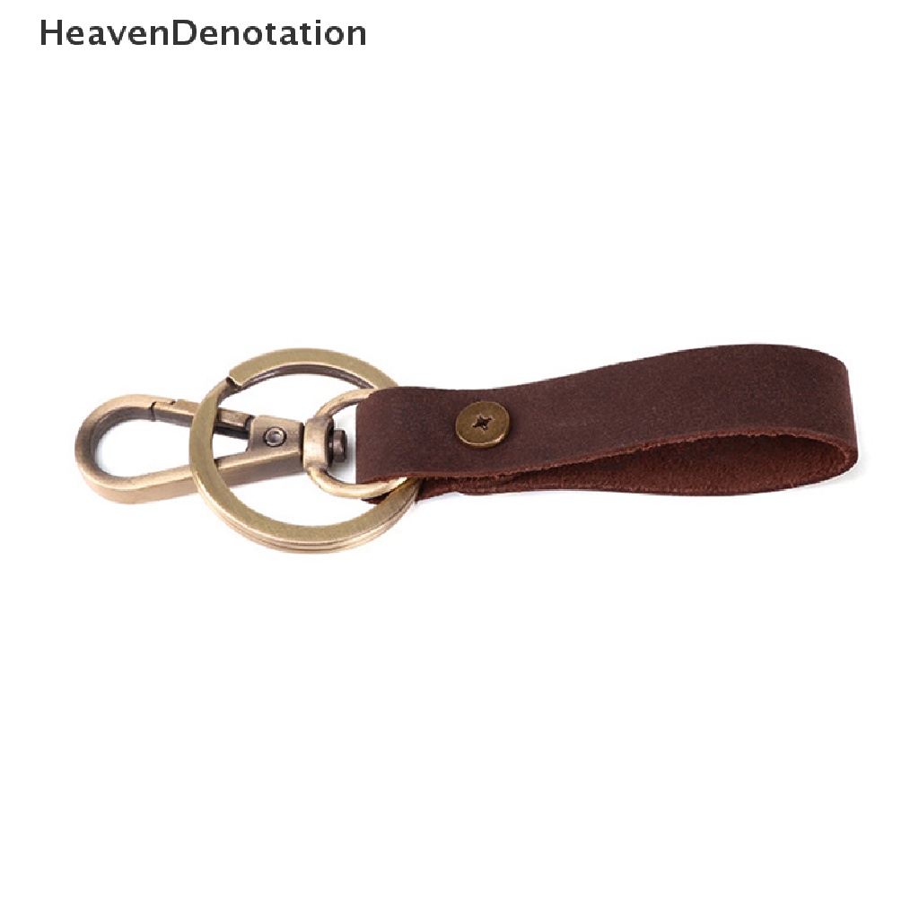 [HeavenDenotation] Kulit Gantungan Kunci Handmade Pribadi Key Fob Dengan Sabuk Loop Klip Tahan Lama Terukir Gantungan Kunci Untuk Mobil Motor Rumah Keys HDV