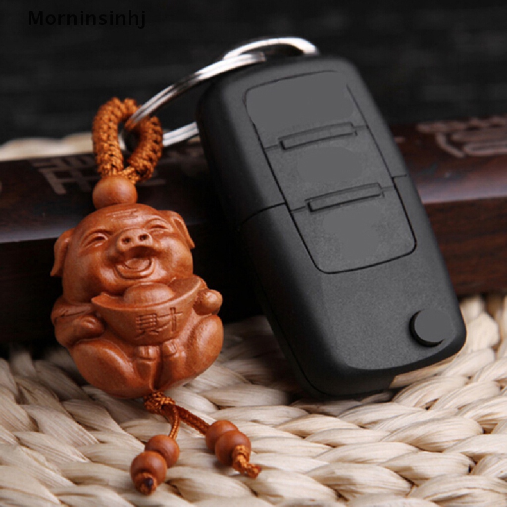 Mornin Pig of Year Ukir Liontin Gantungan Kunci Key Ring Chain Perhiasan Hadiah Beruntung id