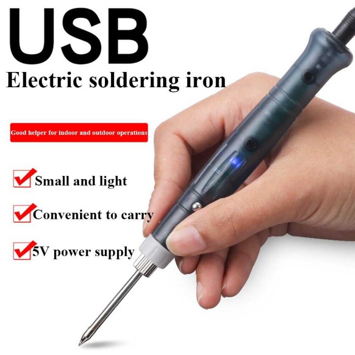 Solder Tangan Portable Power Via USB Soldering Iron 5 Volt 8w /9w