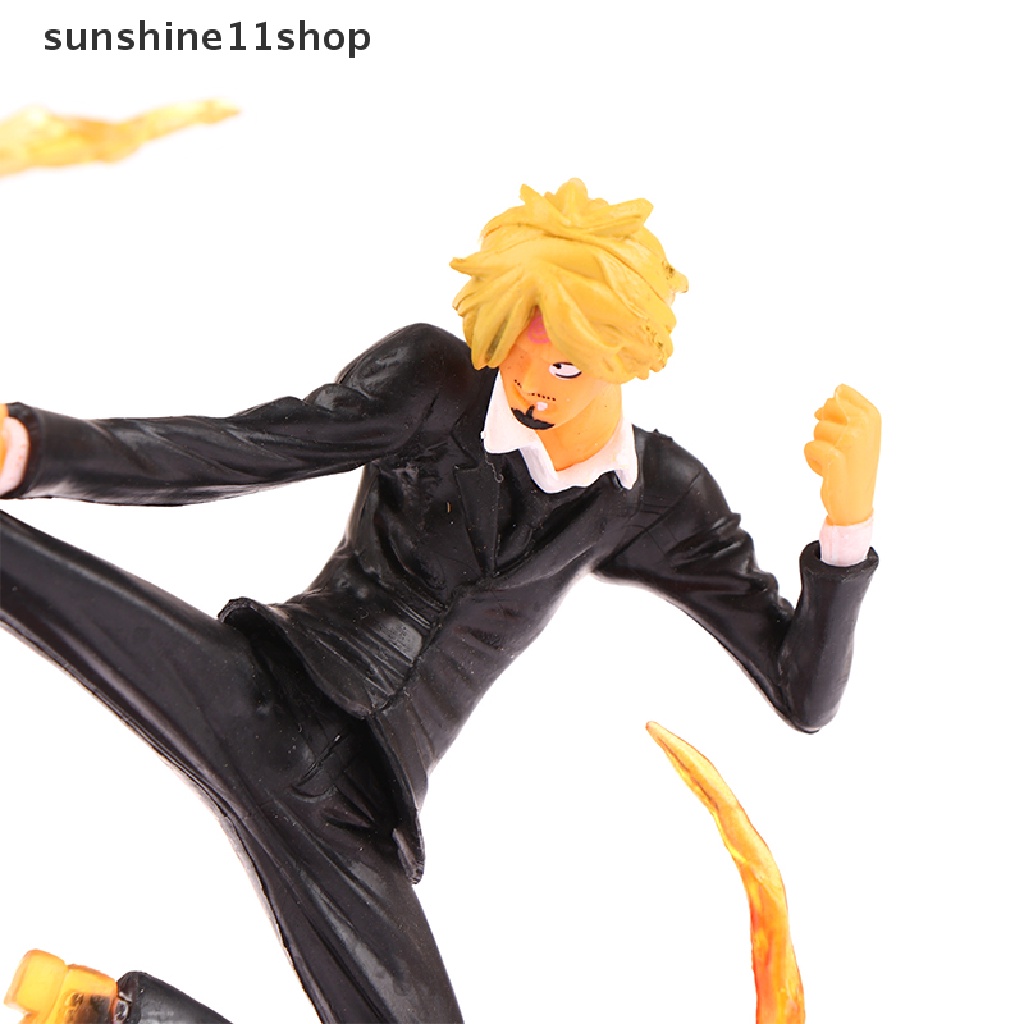 Sho 15 cm Anime One Piece Sanji Patung Hitam Kaki Api Versi Pertempuran Pvc Koleksi Onepiece Action Figure Model Mainan Hadiah N