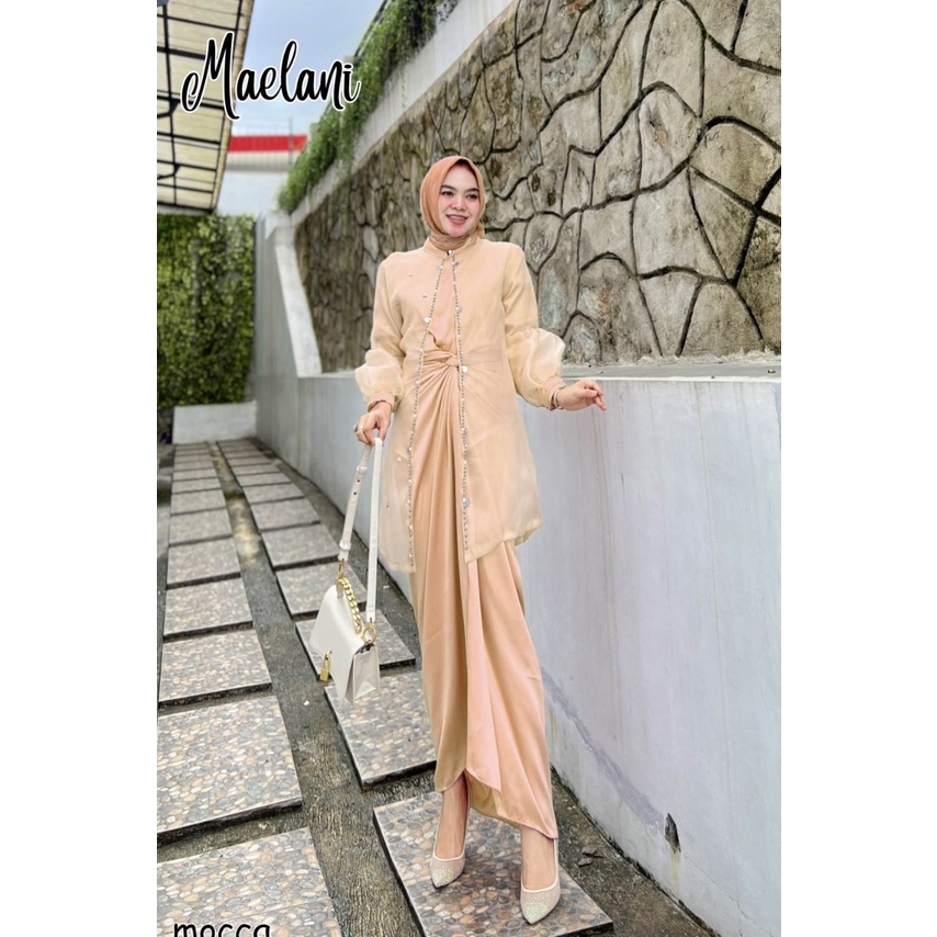 GAMIS PESTA KONDANGAN MAELANI SET KAFTAN + LUARAN ORGANZA