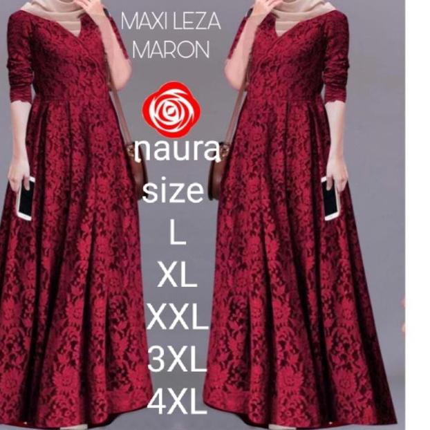 ☋ Maxi leza / Ada size super jumbo (Size L,XL,XXL,3XL,4XL)Baju gamis brokat Tulang Gliter Import / b