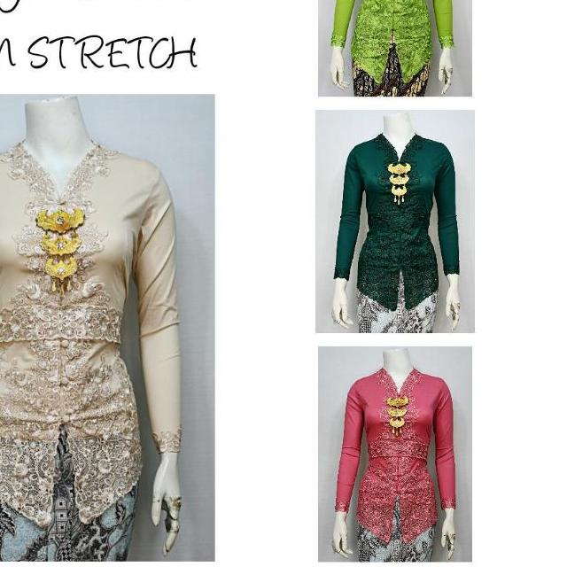 ◙ Indah KEBAYA ENCIM MODERN LENGAN PANJANG BORDIR SENADA KATUN STRETCH KEBAYA WISUDA KEBAYA KATUN KE