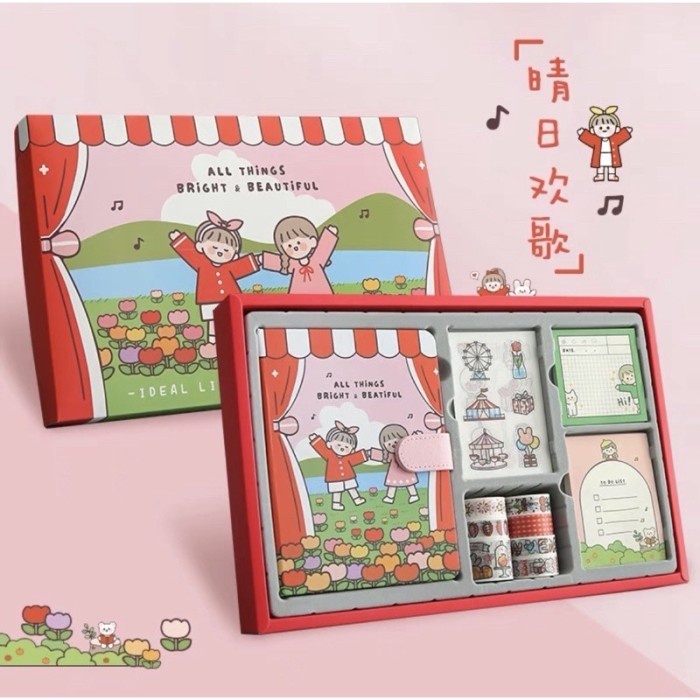 

Terlaris Cute Diary Book Set Korea Style Cute Stickers Set Buku Catatan Harian