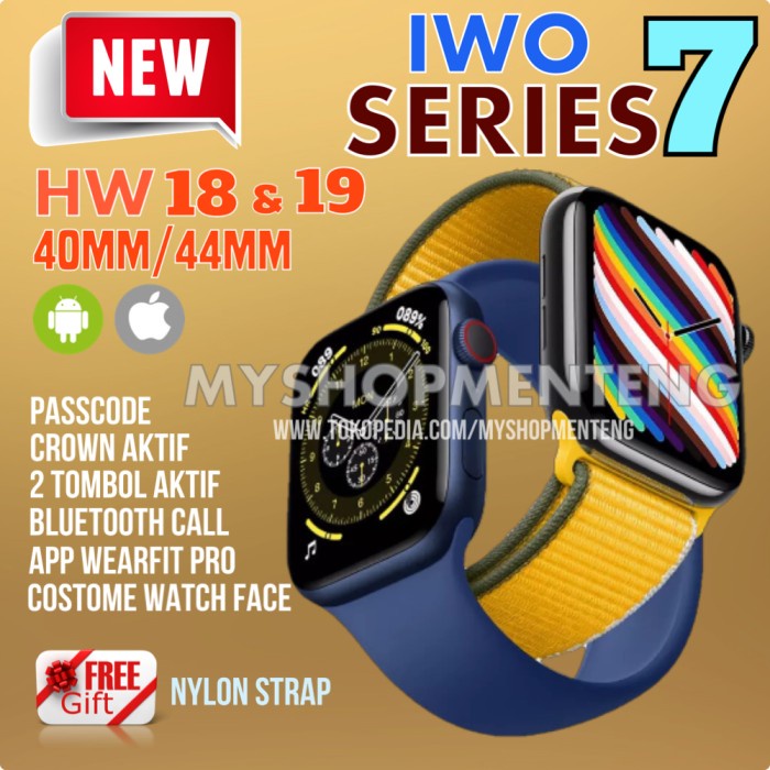 IWO SERIES 7 HW18  HW19 NEW SMARTWATCH 40/44MM - GREEN 40MM/HW18 Berkualitas
