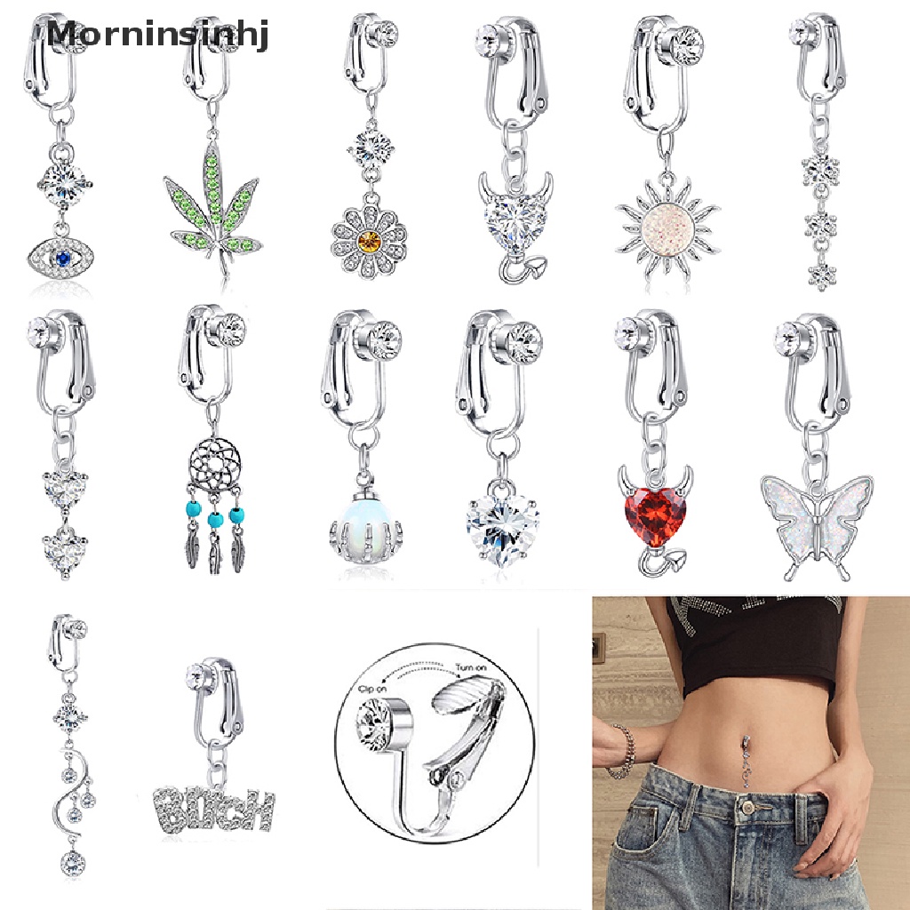 Mornin 1Pc Cincin Pusar Perut Palsu Clip On Belly Non Pusar Ring id