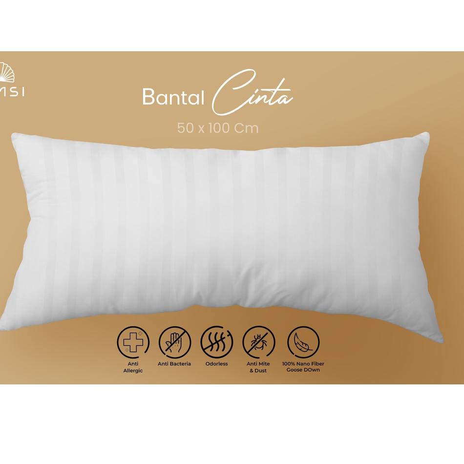◌ Bantal Tidur Cinta Panjang Isian Silikon & Bulu Angsa Ukuran Jumbo  By Kimsi Original 100% ▲