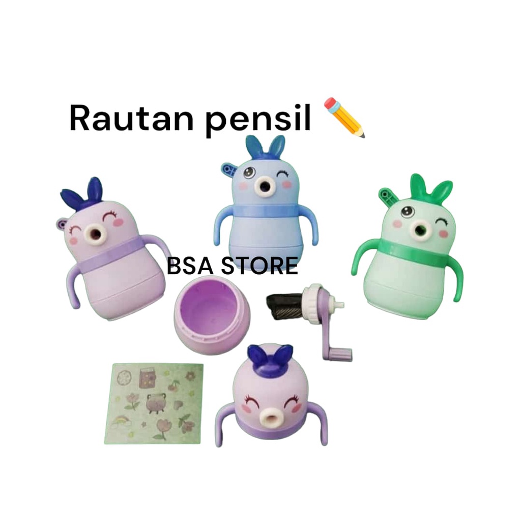 

Serutan putar besar/Rawutan Meja Otomatis motif random / Rautan Putar / Rawutan Meja Pensil/Karakter Lucu.