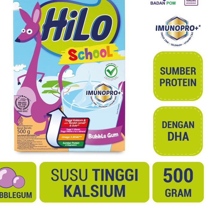 

➷ HiLo School Bubble Gum 500 gram - Susu Tinggi Kalsium Lebih Rendah Lemak ➢