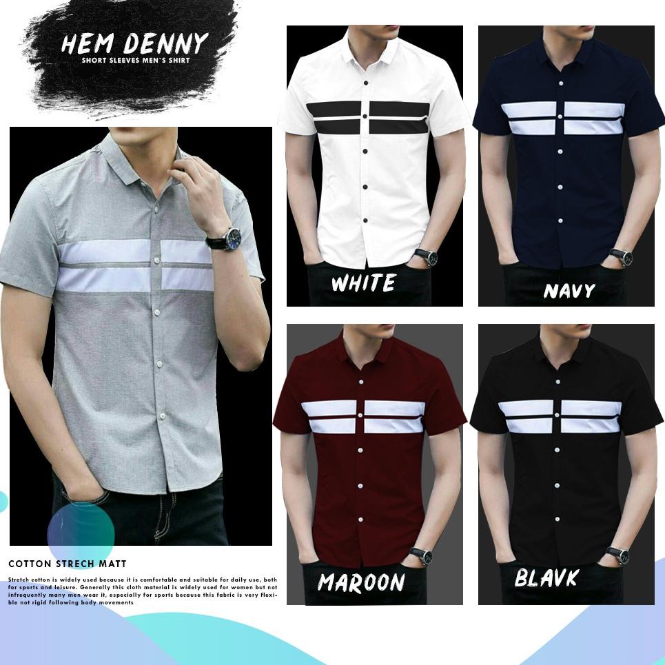 Paling Dicari RISRUS FASHION HEM DENNY BAJU PRIA LENGAN PENDEK KEMEJA COWO COWOK