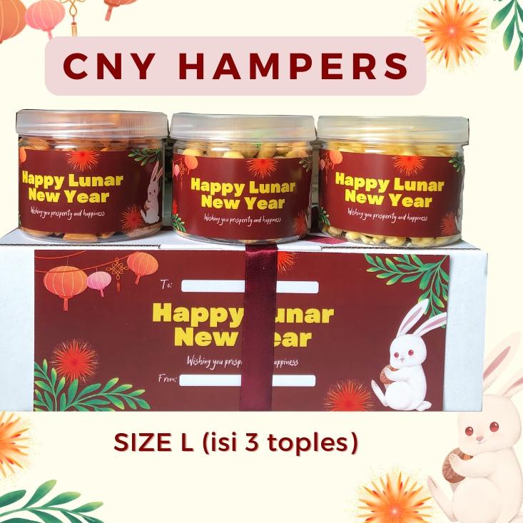 

♂ [DELISH SNACKS] Hampers Natal / Chinese New Year (L) isi 3 toples / Bingkisan Parsel Parcel / GIft Box Makanan Christmas Set Gift ۞