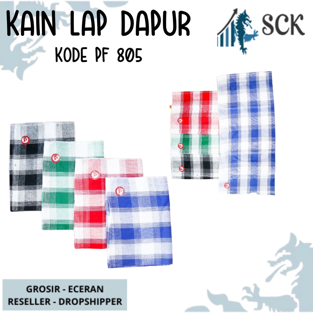 [ISI 3] Serbet CAP DAUN PF 805 / MOTIF KOTAK KAIN KATUN - sckmenwear GROSIR