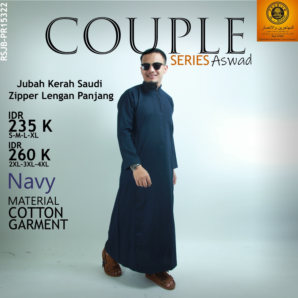 Jubah Series Aswad by Al Amwa Premium - Gamis Pria Lengan Panjang - Jubah Pria Lengan Panjang - Juba