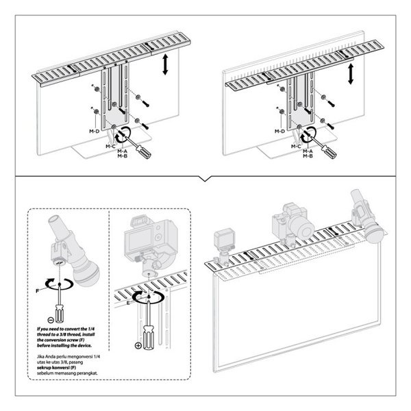 All-In-One VESA Compatible Device Shelf Camera Lightning Oximus EV40