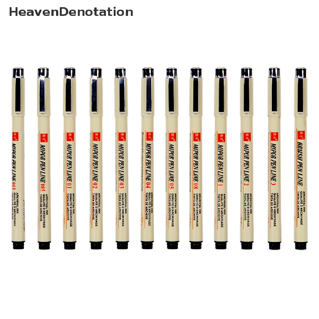 [HeavenDenotation] Pigment Liner Micron Pen Neelde Gambar Manga Pen Brush Art Marker Tahan Air Fineliner Sketching Pen Alat Tulis HDV