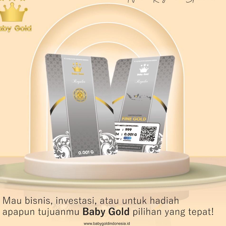 Model Baru Baby Gold Emas Mini 0,001 gram Logam Mulia 0.001 Gram