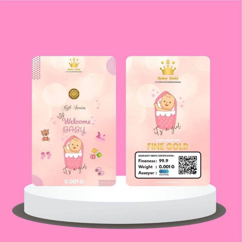 Souvenir / Kado Emas Baby Gold Welcome Baby Boy/Girl 0,001 gram