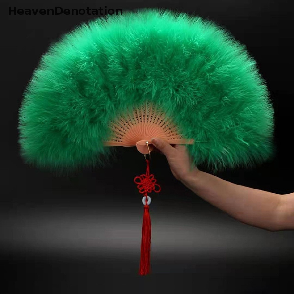 [HeavenDenotation] Kipas Lipat Bulu Gadis Peri Manis Jepang Gothic Court Dance Hand Fan HDV