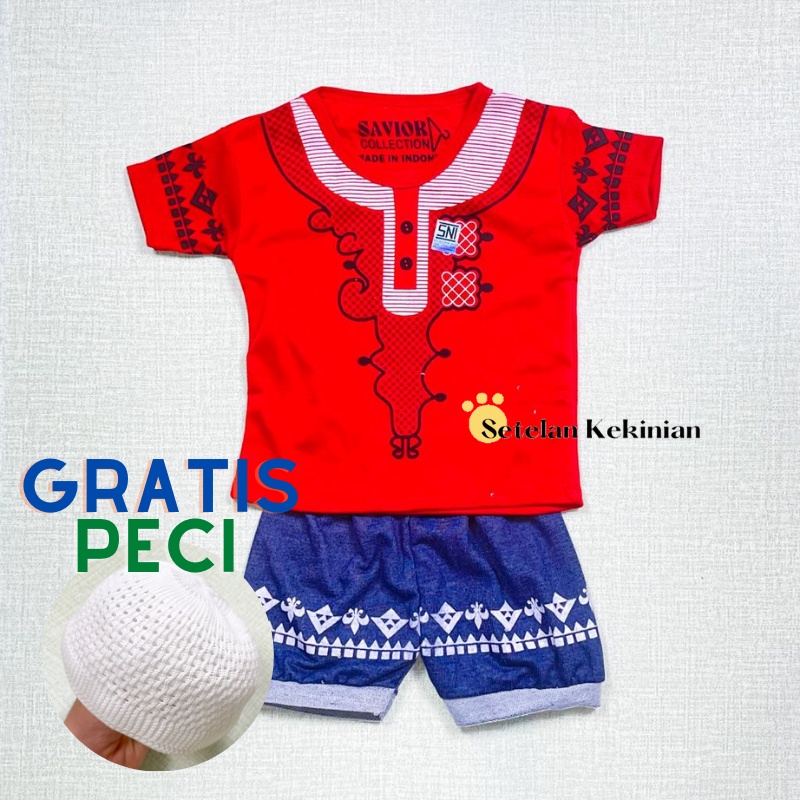 [GRATIS PECI] Baju Bayi Kokoh Muslim Idul Raya 0-12bulan Ecer Kasual Setelan Anak Cowok Keren Trendy Bisa COD Halus Kekinian Kasual Anak Cowok