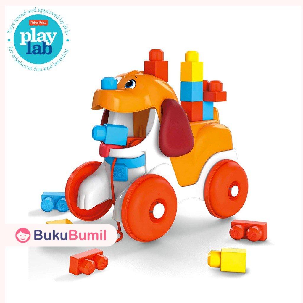 Fisher Price Mainan Balok Edukasi Bayi Usia 1 2 3 4 5 Tahun Pull-Along Puppy  - Mainan Balok Susun E