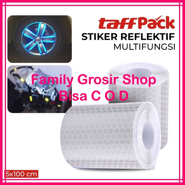 Stiker Reflektif 5x100cm Multifungsi Warning Strip Tape