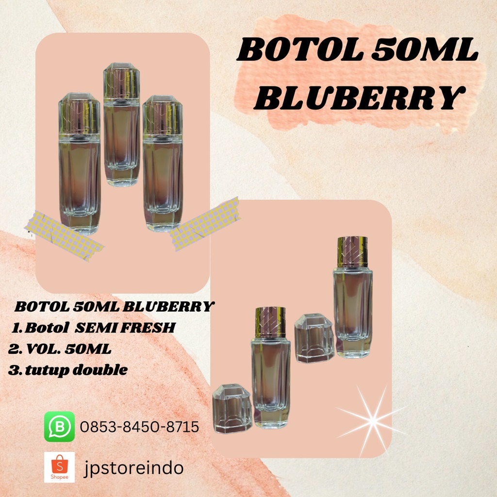 Botol Parfum 50ml BLUBERRY SEMI PRESS // BOTOL PARFUM SPRAY