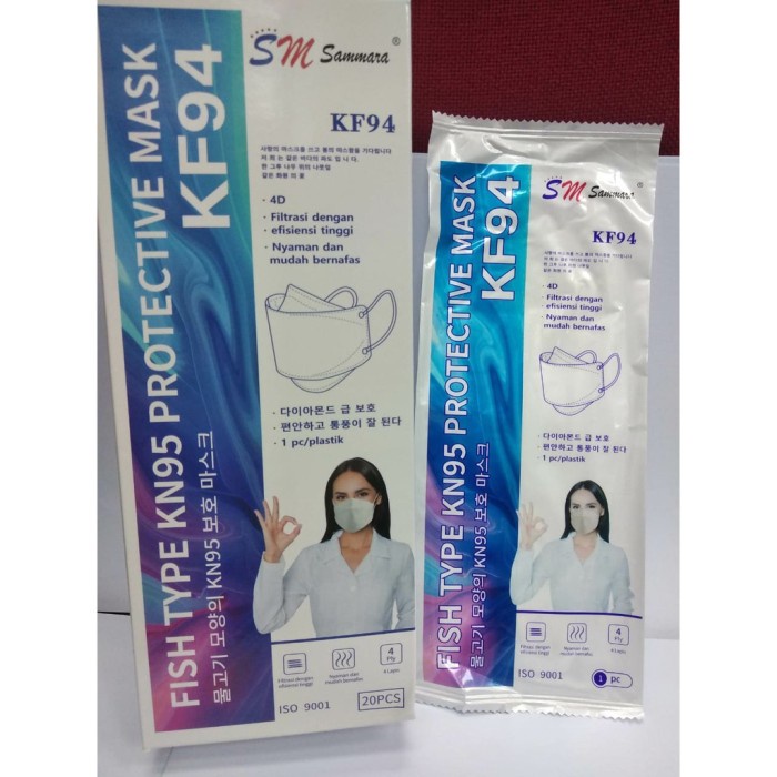 Bisa COD Masker KF94 Non Medis Fish Type KN95 Protective Mask Jual Per Original Asli